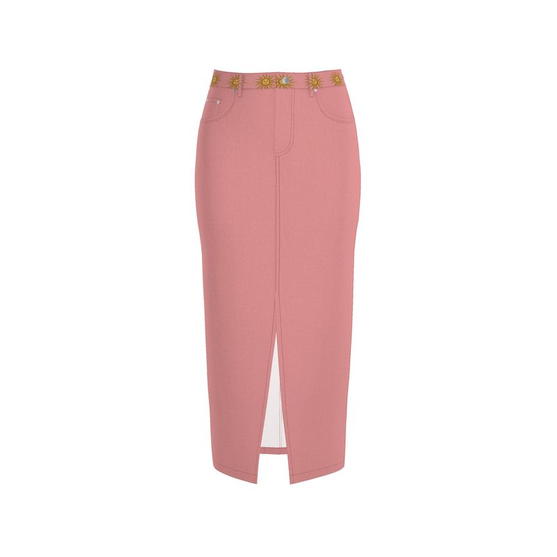 Rose sõl denim maxi