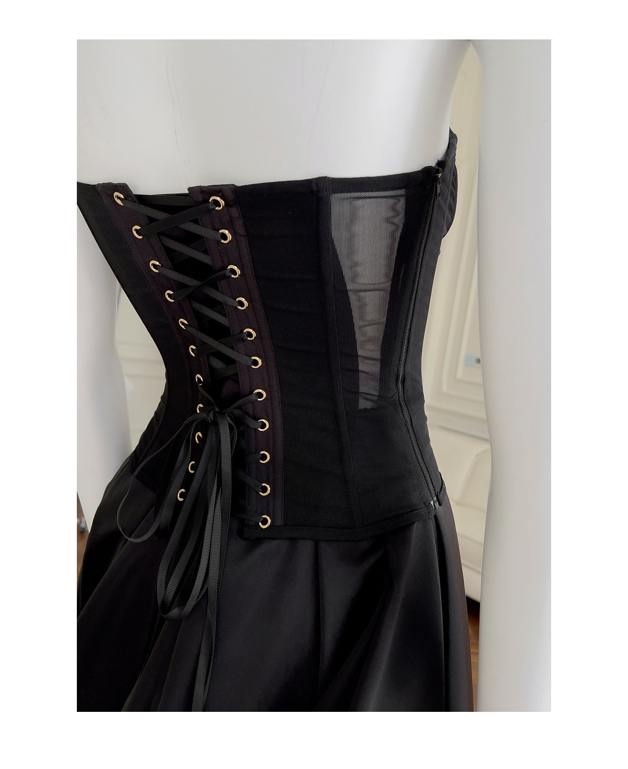 Grace Black Couture Pearl Detail Gown