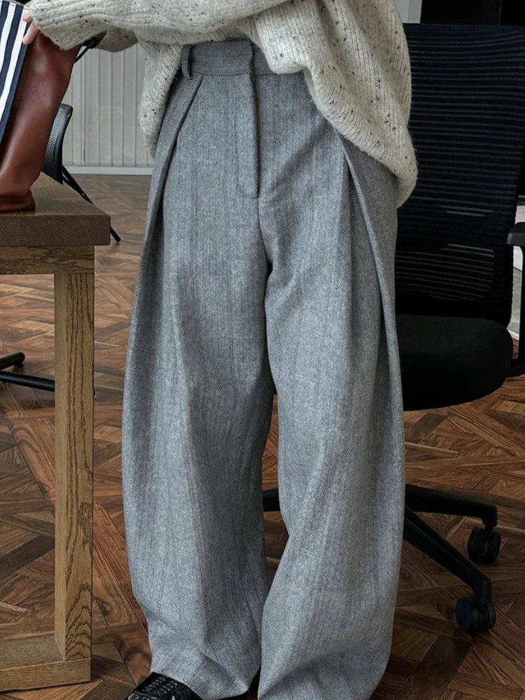 Diana Wool Double Pleated Trousers